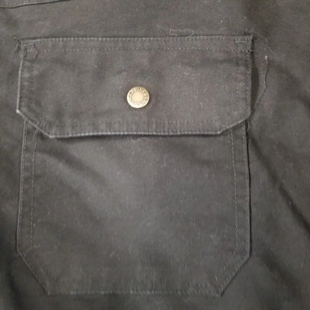 Dickies Jacket Mens Extra Large 2XL Black Hooded‎ Workwear Canvas Fleece Lined